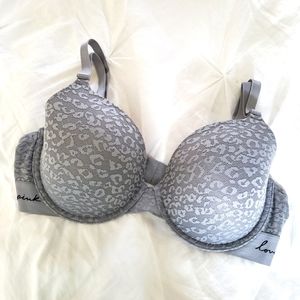 Grey Cheetah PINK bra